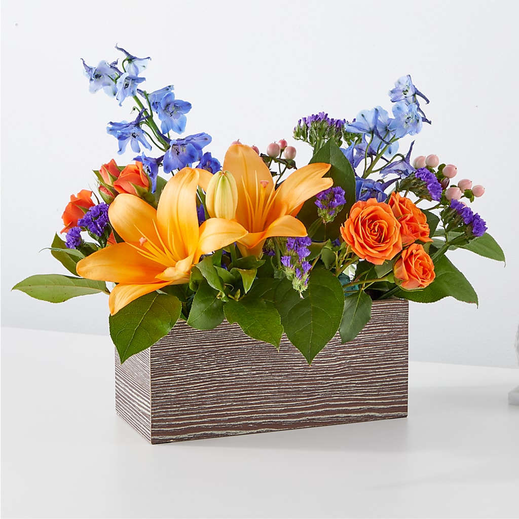 Radiant Citrus Box Bouquet – Henderson Florist, Lebanon TN
