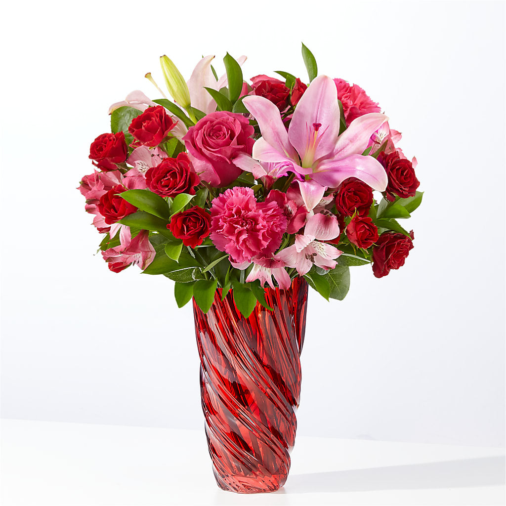 In Love Bouquet with Luxe Swirl Vase – Henderson Florist, Lebanon TN