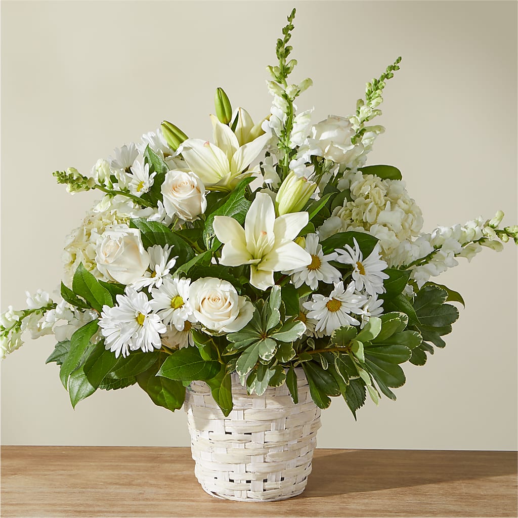 Ivory Elegance Floral Basket – Henderson Florist, Lebanon TN