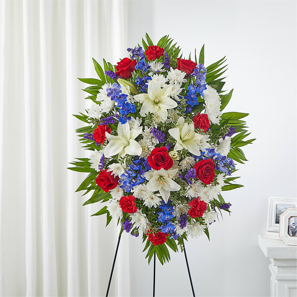 Cherished Service Standing Spray – Henderson Florist, Lebanon TN