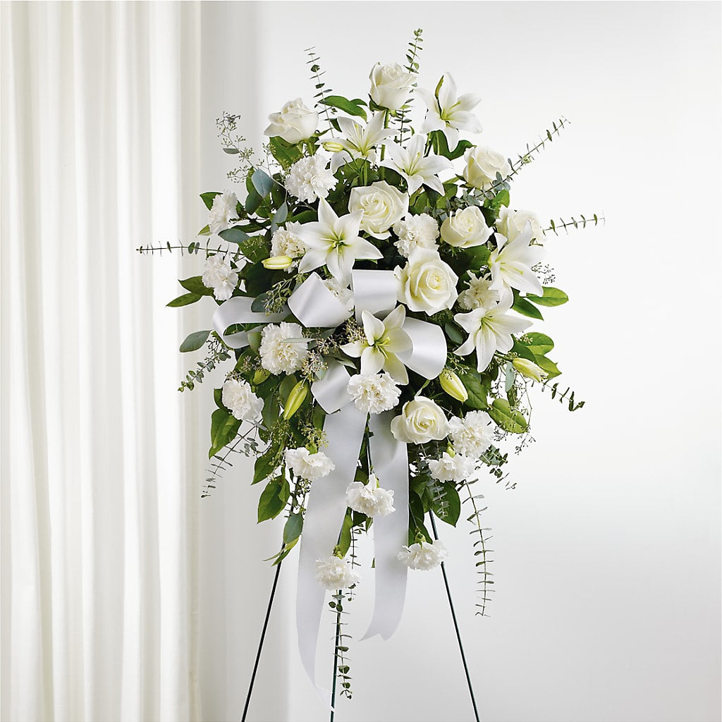 With Care Standing Spray – Henderson Florist, Lebanon TN