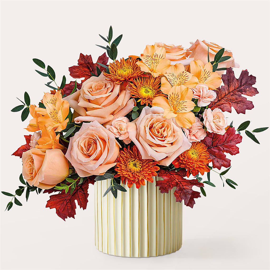 Spiced Latte Bouquet with Ivory Vase – Henderson Florist, Lebanon TN