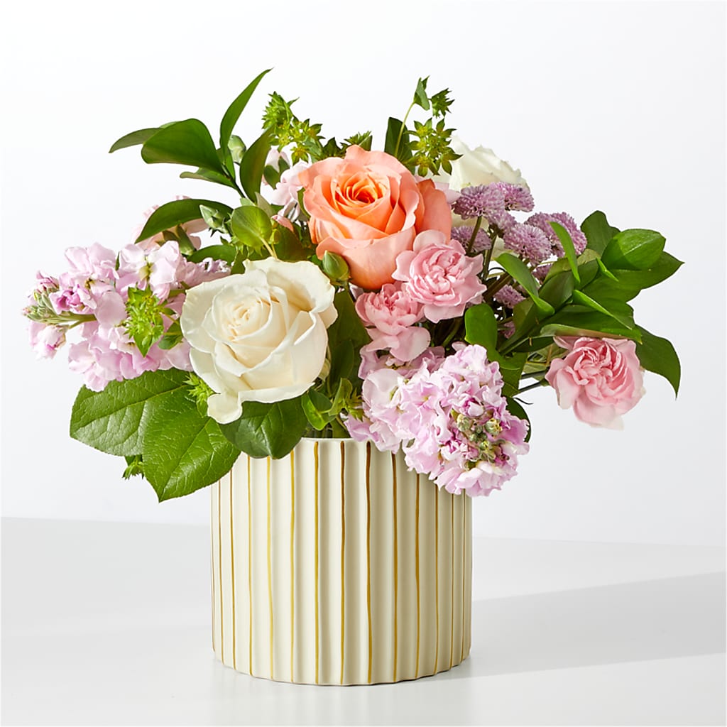 French Market Bouquet with Ivory Vase – Henderson Florist, Lebanon TN