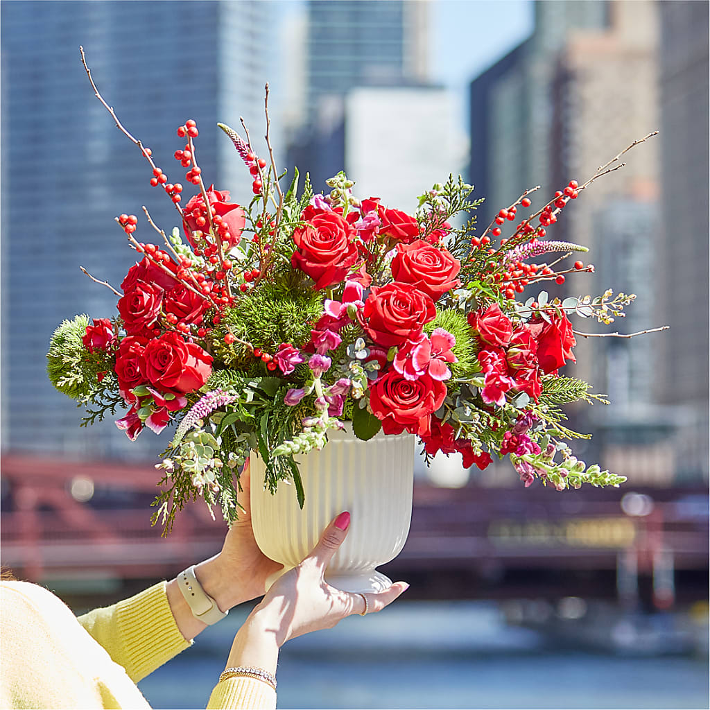 Big Red Bow Bouquet –  Henderson Florist, Lebanon TN