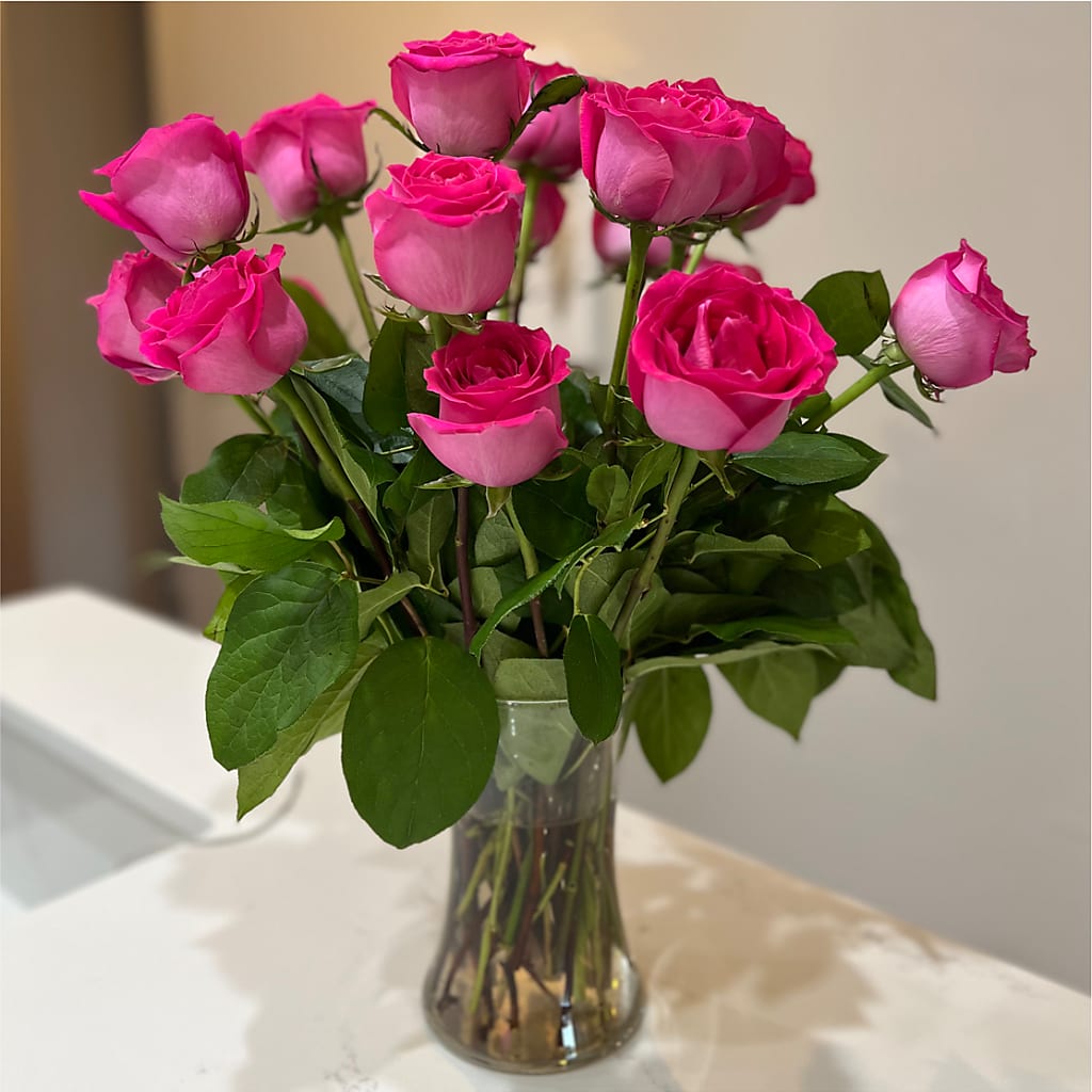 Long Stem Pink Rose Bouquet –  Henderson Florist, Lebanon TN