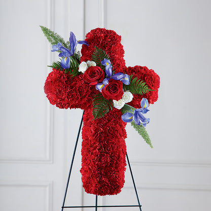 Faithful Hero Floral Cross –  Henderson Florist, Lebanon TN