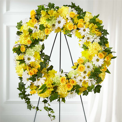 Golden Remembrance Wreath –  Henderson Florist, Lebanon TN