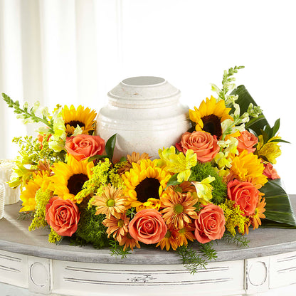 Faithful Sunflower Cremation Adornment –  Henderson Florist, Lebanon TN