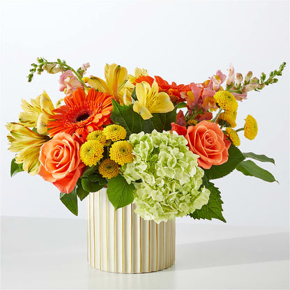 Autumn Sunshine Bouquet with Ivory Vase –  Henderson Florist, Lebanon TN