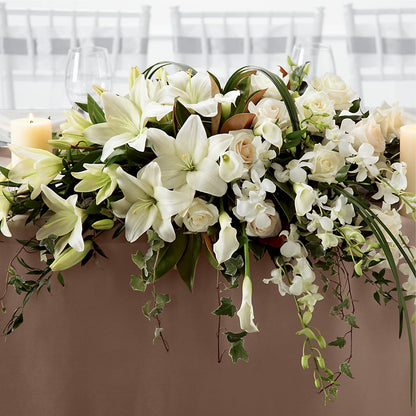 White Linen Arrangement –  Henderson Florist, Lebanon TN