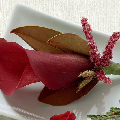 Red Calla Boutonniere –  Henderson Florist, Lebanon TN