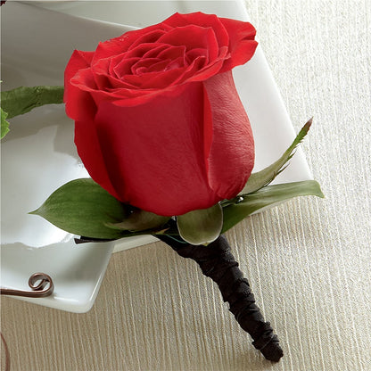 Red Rose Boutonniere –  Henderson Florist, Lebanon TN