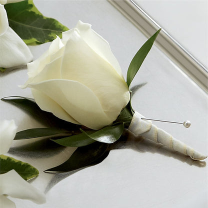 White Rose Boutonniere –  Henderson Florist, Lebanon TN